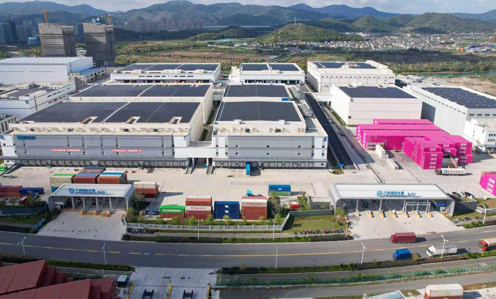 梅山冷链俯瞰图（央广网记者 俞烨 摄）