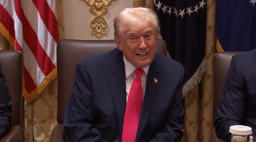 2日,特朗普主持召开内阁会议 视频截图