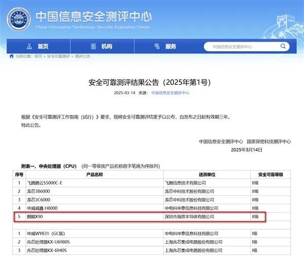 华为海思自研PC处理器麒麟X90首曝!获II级安全可靠等级 到底意味着什么