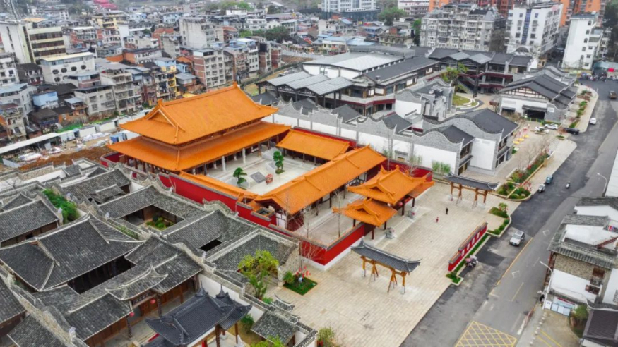 朱文公祠航拍图。新华网发（葛悦月 摄）