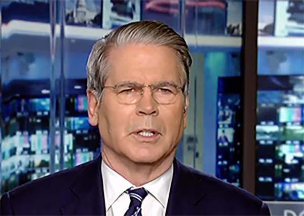 当地时间10月13日,美国财政部长斯科特·贝森特接受福克斯商业频道采访。 视频截图