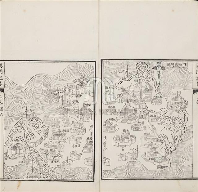 图2.《澳门记略》正面岙门图 (ID.p0024876)