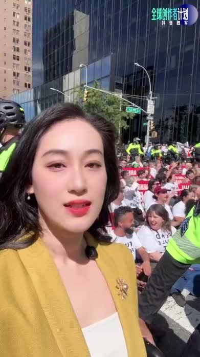 我在现场看到：抗议内塔尼亚胡，纽约逾百人被带走 #零基础看懂全球 #全球创作者计划 #热点 #内塔尼亚胡