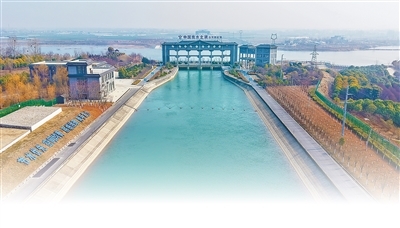 河南南阳市,南水北调白河倒虹吸工程。