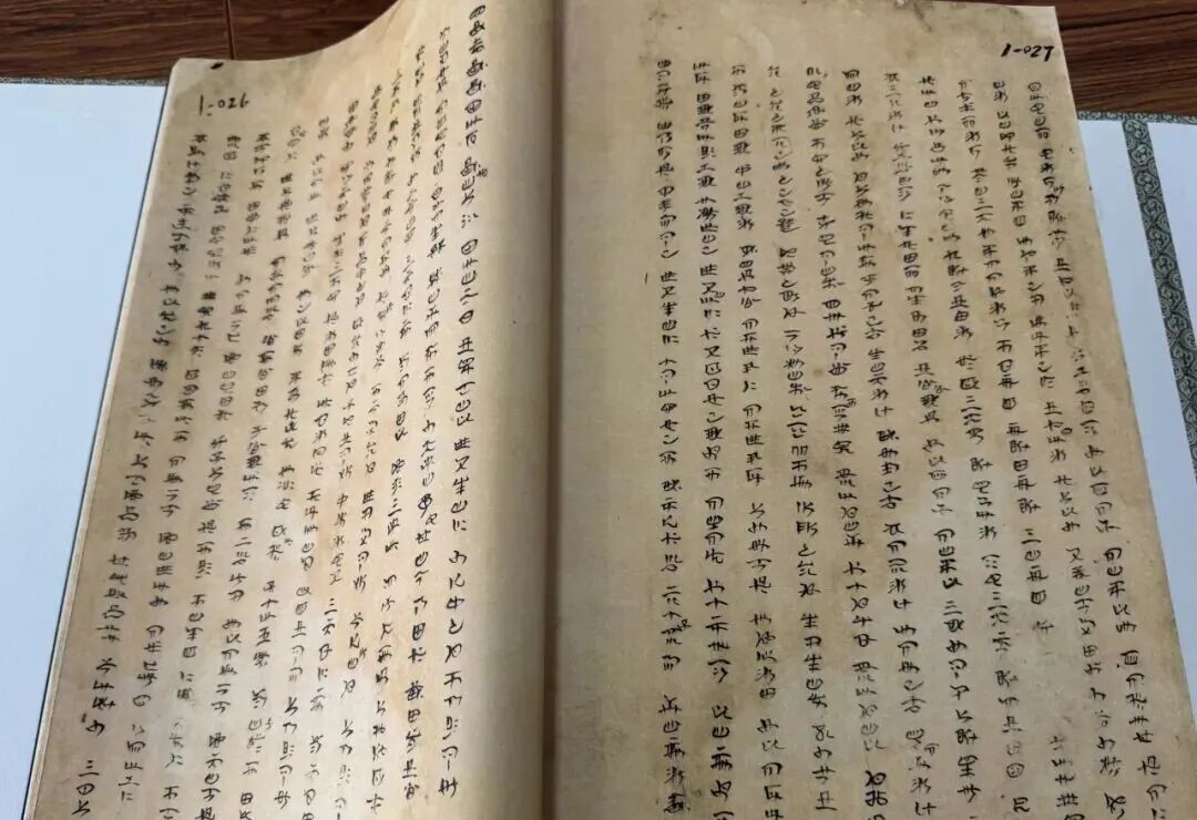 ▲中央民族大学的古彝文古籍复印本。（图片来源：科技日报）