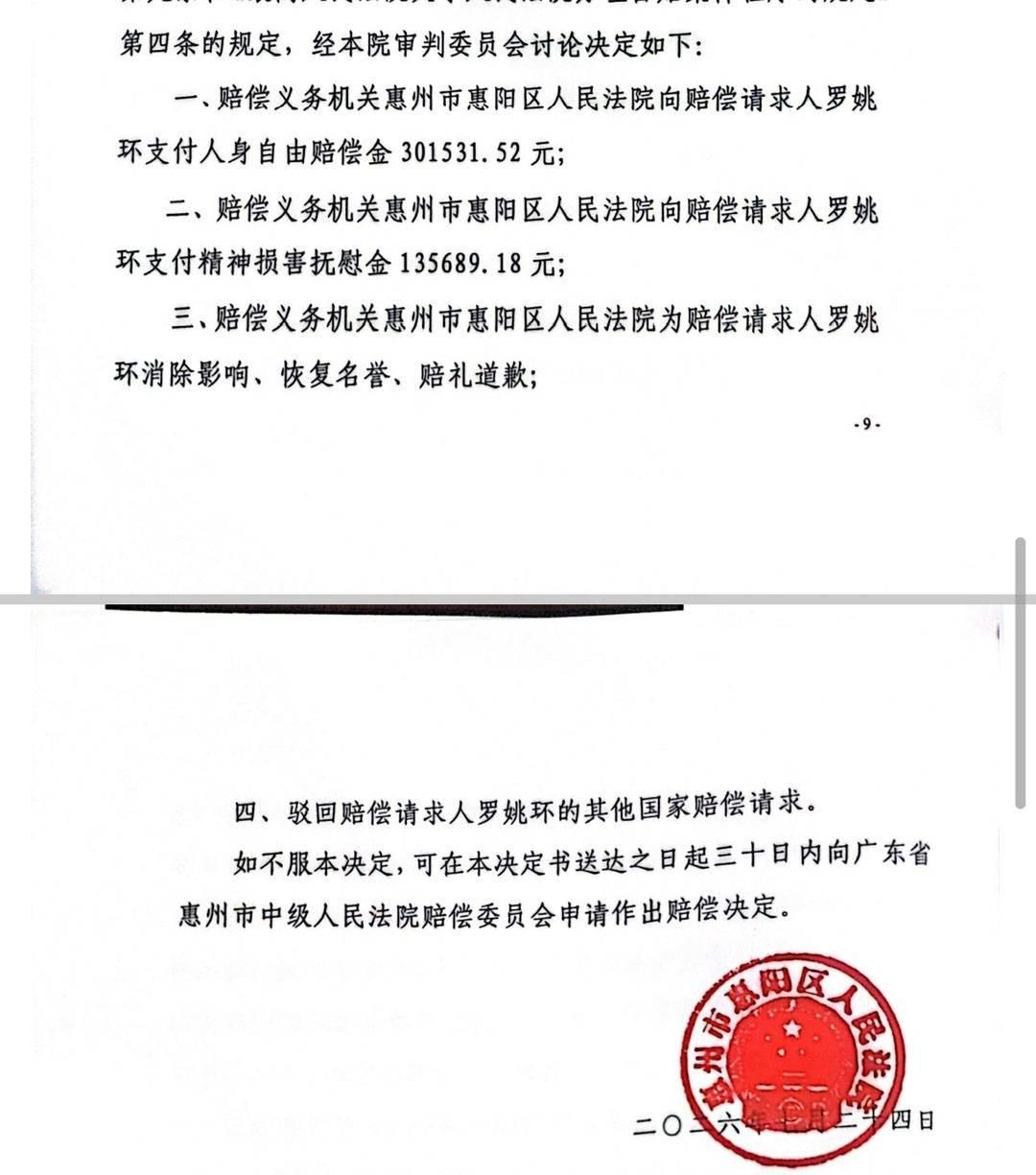 赔偿决定书。