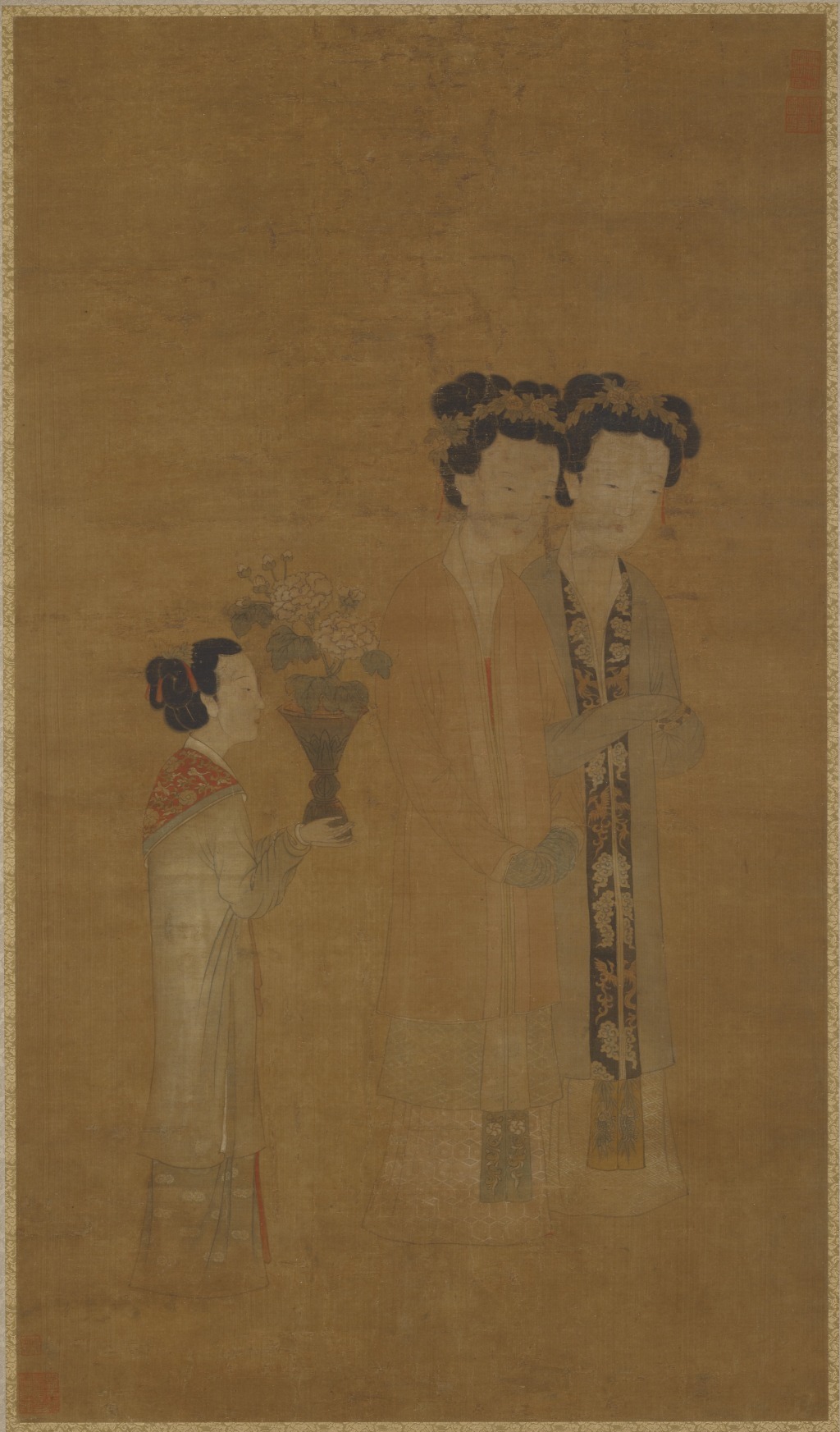 [明]唐寅《簪花宫女图》（弗利尔美术馆藏）