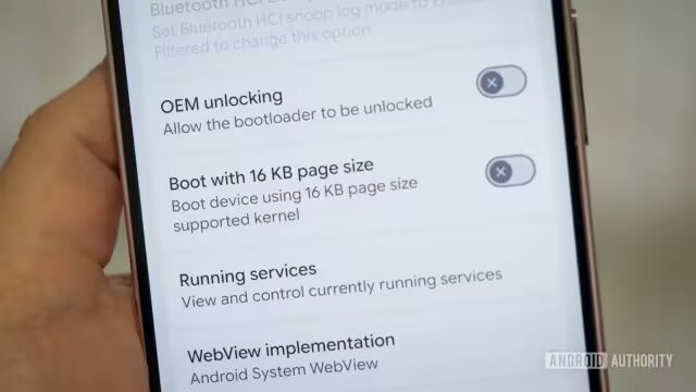 Android 17 beta 16KB Page File Setting
