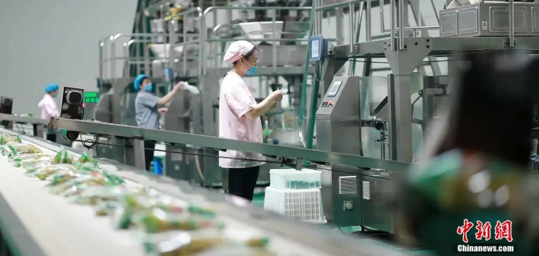 图为鸡泽县湘君府味业有限责任公司全自动泡椒生产线。 中共鸡泽县委宣传部供图