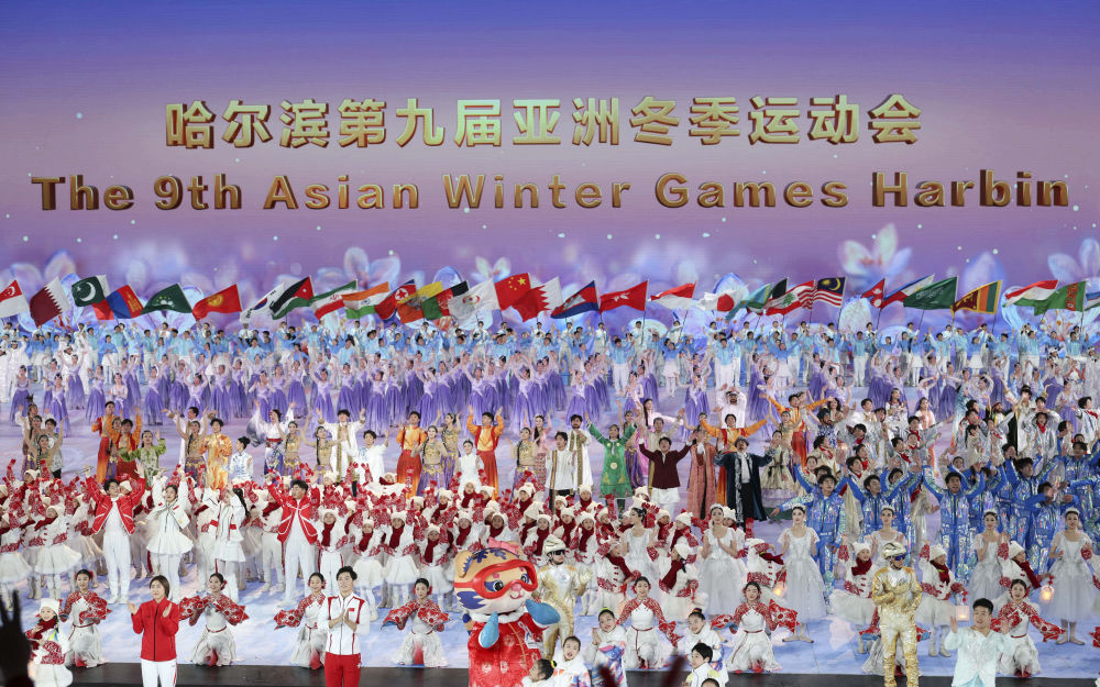2025年2月7日，第九届亚洲冬季运动会开幕式在哈尔滨举行。新华社记者 杨磊 摄