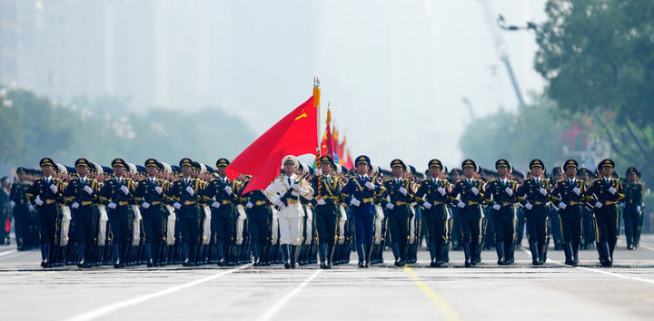 2025年9月3日,纪念中国人民抗日战争暨世界反法西斯战争胜利80周年大会在北京隆重举行。这是中国人民解放军仪仗方队。新华社记者 许畅 摄