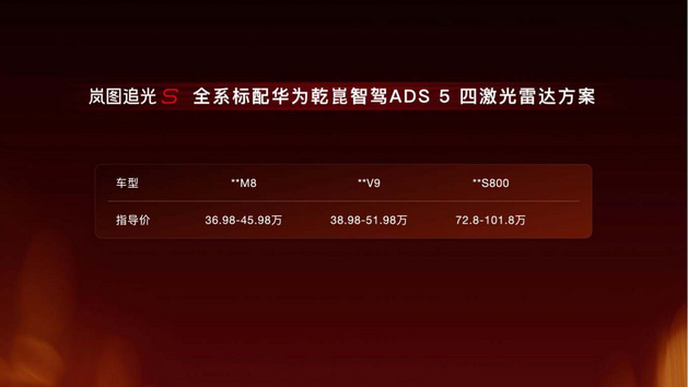 预售价30.99万 岚图追光S正式开启预售