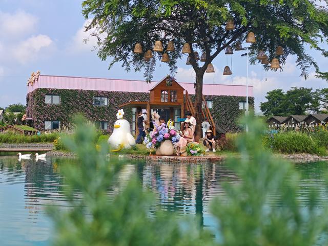 旺林艺术花园,市民亲子游乐。李祥锐摄