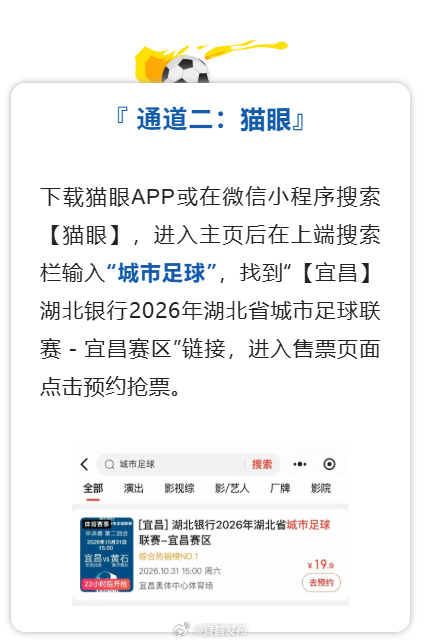 【宜昌主场迎战黄石，今天13:00开票！】10月31日，2026年湖
