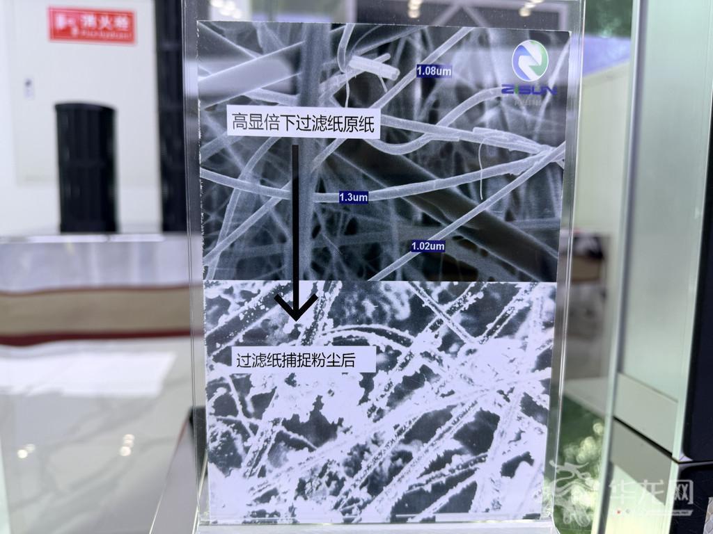 展厅内，高显倍下过滤纸原纸展示。第1眼TV-华龙网记者 梁浩楠 摄