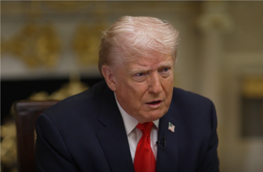 特朗普4日接受NBC采访。图为采访视频截图