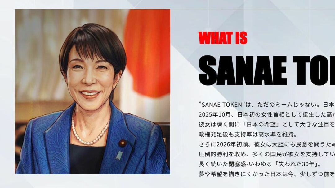 以高市名字命名的加密货币“早苗币(SANAE TOKEN)”曾引发争议。(图源:日本《朝日新闻》)