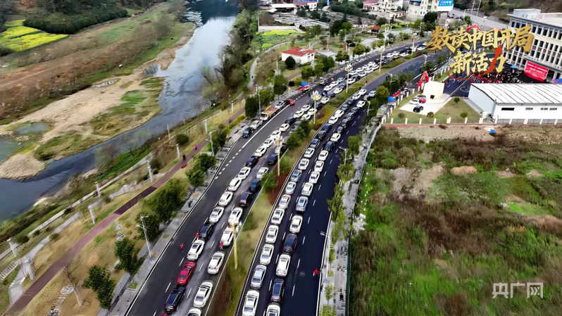 道路上的返程车辆(央广网发 田建超 摄)