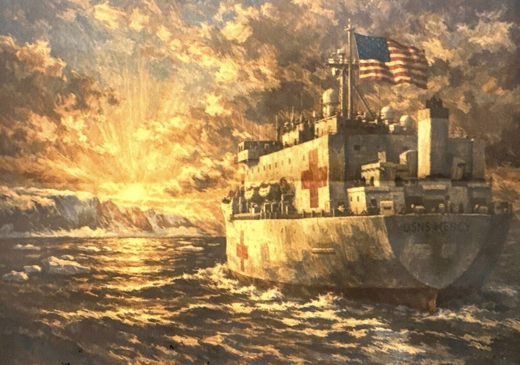 “仁慈”号示意图 特朗普发文配图