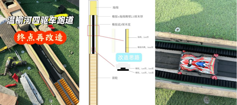 尤添麟对赛道终点进行了不断的改造迭代。(图/受访者提供)