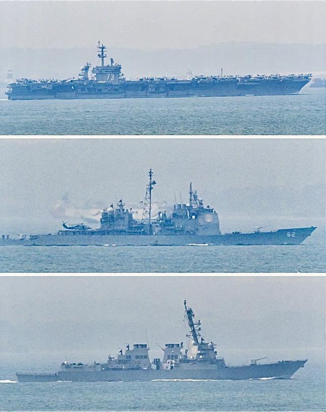 【进入马六甲海峡被拍到的“乔治·华盛顿”号航母编队】