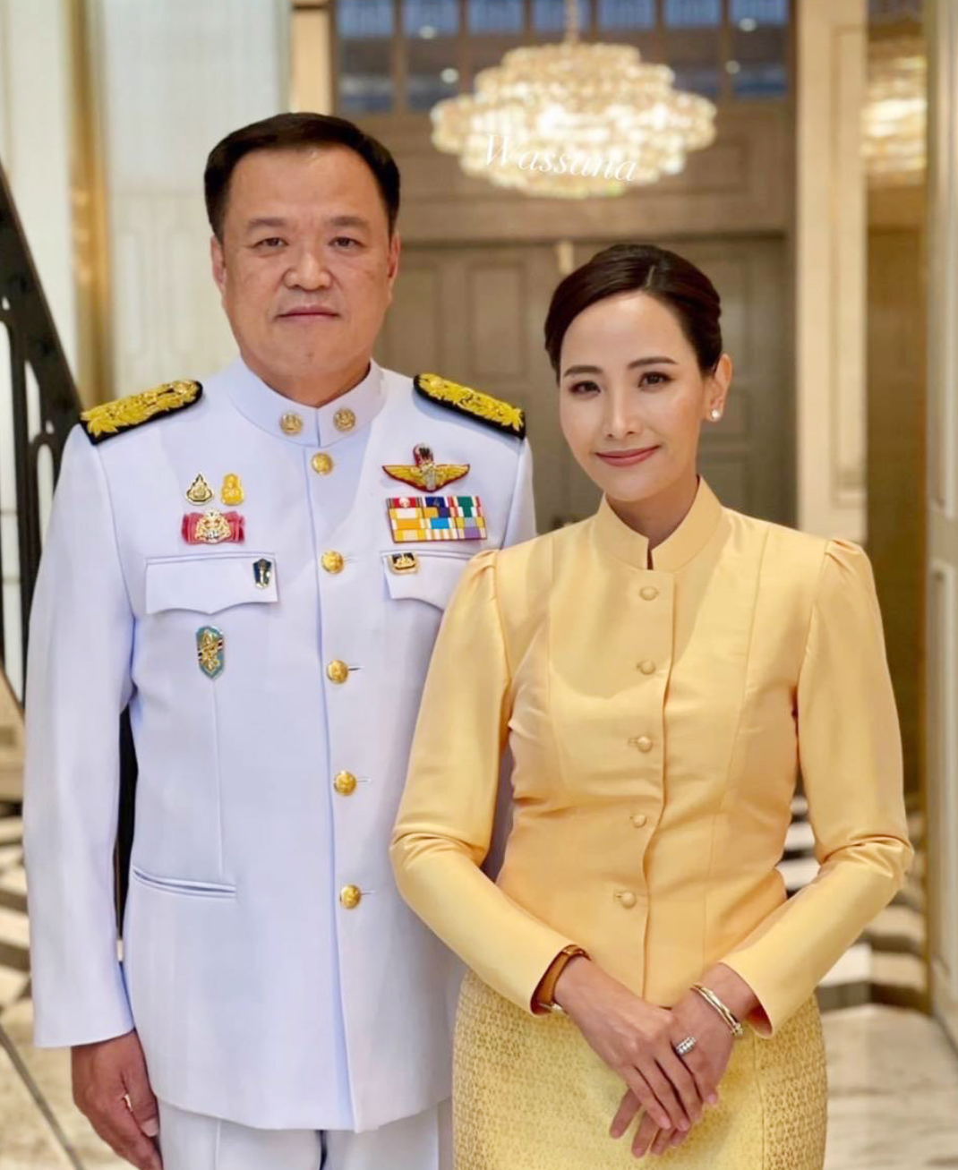 ▲阿努廷和塔纳侬出席泰国王室宴会