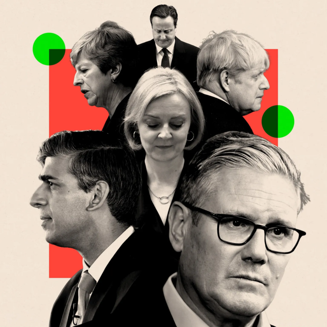 过去10年辞职的6位英国首相。（图源：BBC）