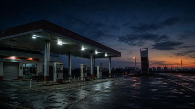 加油站的夜晚