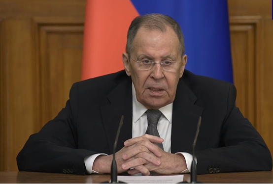 拉夫罗夫就阿列克谢耶夫遭枪击一事表态 图源:俄媒视频截图