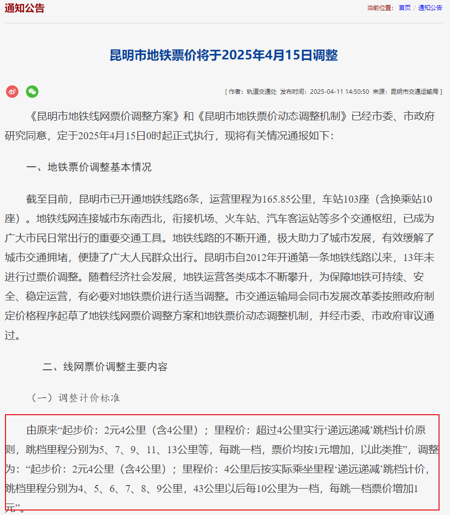 来源:昆明交通运输局