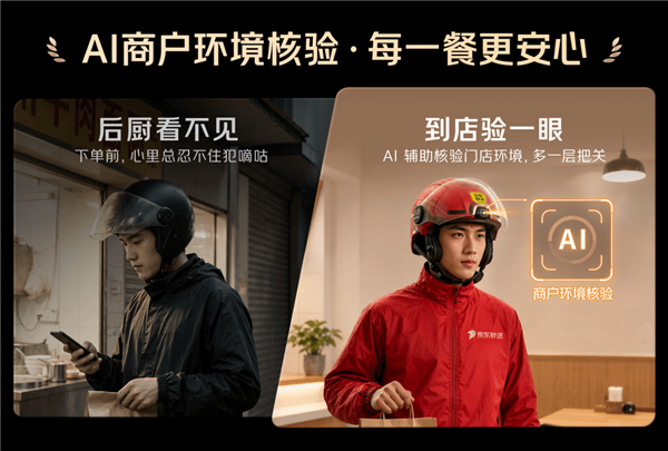 京东外卖AI智能头盔发布：动动嘴就能接单！自动识别商户环境