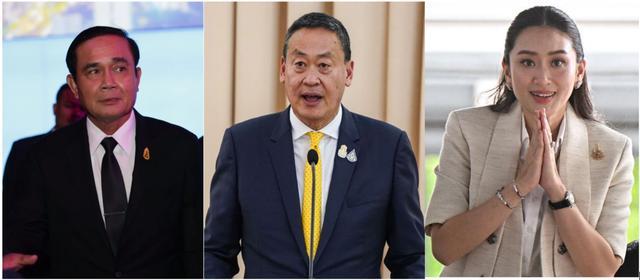 巴育(左)、赛塔(中)、佩通坦(右)