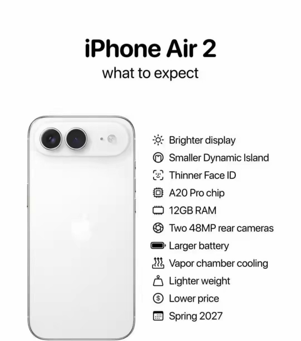 iPhone Air 2确认继续研发，预计2027年春季发布
