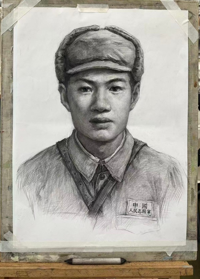 钱坤华烈士画像。人民网记者 邱宇哲摄