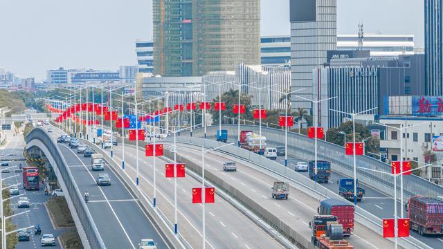 龙洲公路勒流大晚立交。