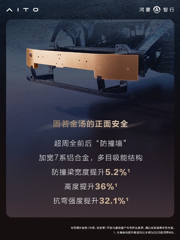 搭载全新玄武车身构架2.0!问界M9铝合金及高强度钢占比达91%