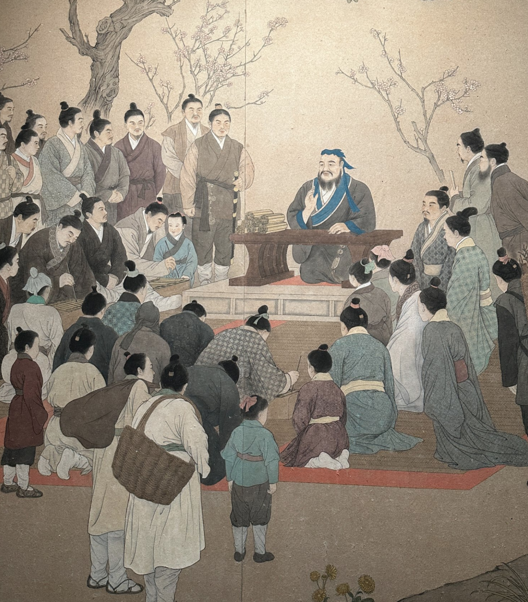 ◇ 图为孔子讲学图