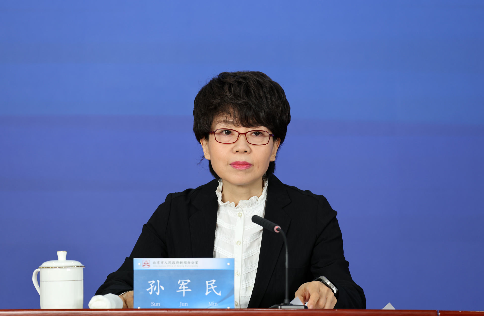 北京市委常委、宣传部部长孙军民在发布会上。首都之窗记者李磊摄