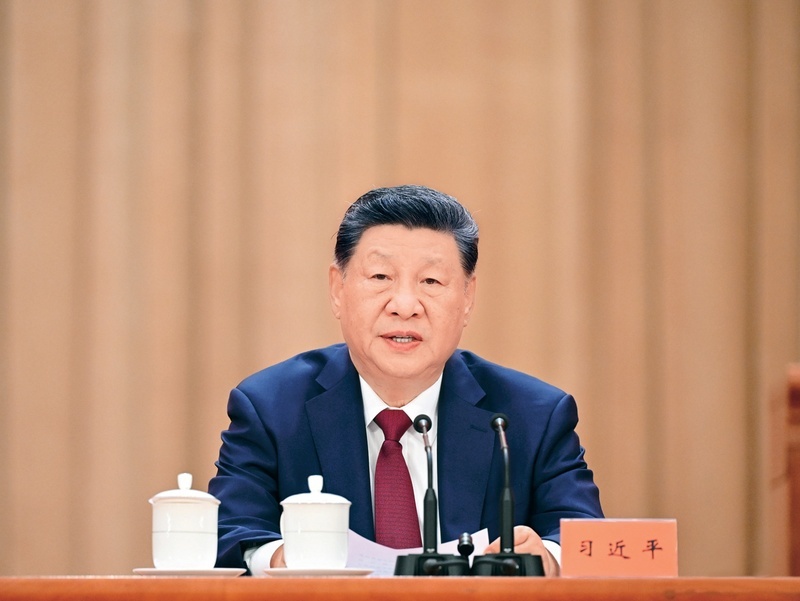 2026年7月1日上午,庆祝中国共产党成立105周年大会在北京人民大会堂隆重举行。中共中央总书记、国家主席、中央军委主席习近平发表重要讲话。 新华社记者 李响/摄