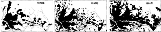 改革开放至90年代，广州城市东拓、呈带状组团式布局