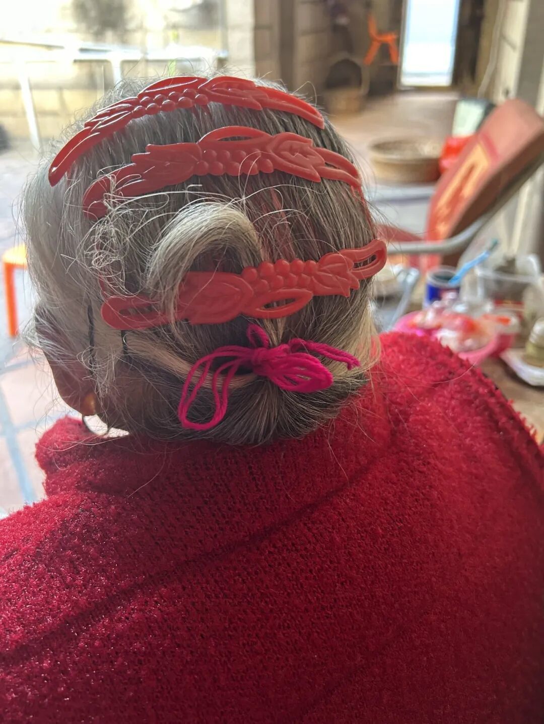 金蕨奶奶林劝的背影。(图/受访者供图)