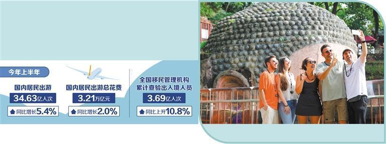 8月19日,在四川乐山大佛景区,外国游客在凌云山佛头观景平台拍照。李华时摄(中经视觉)