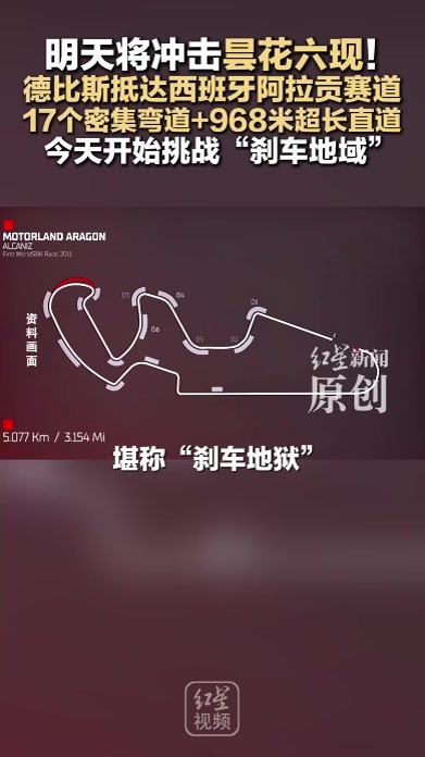 明天将冲击“昙花六现”！德比斯抵达西班牙阿拉贡赛道 17个密集弯道+968米超长直道 今天开始挑战“刹车地狱”