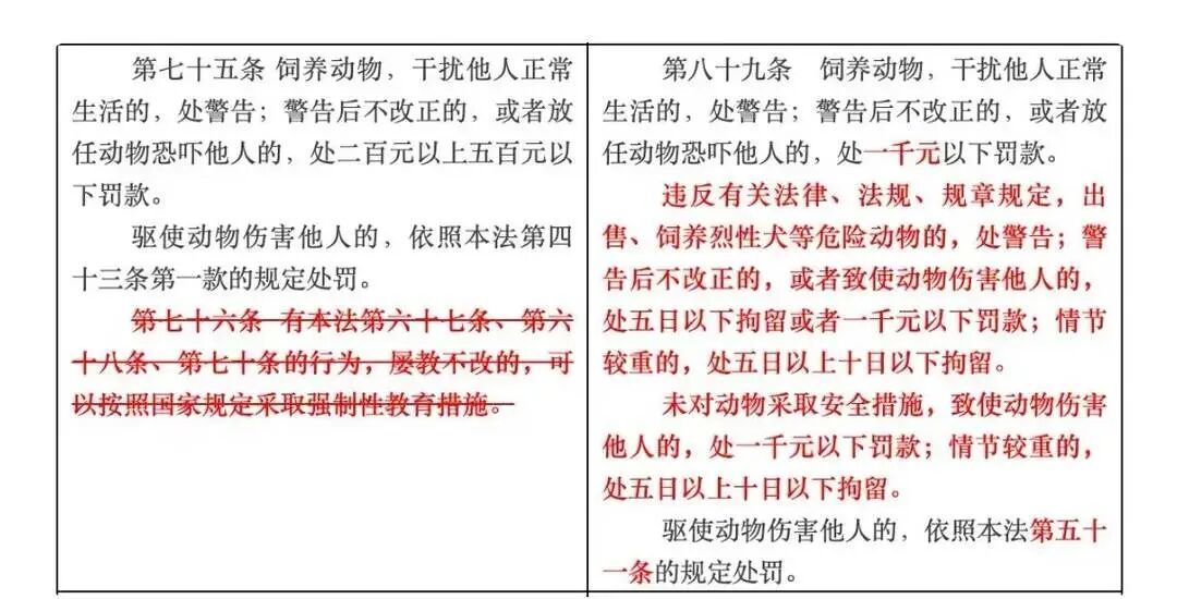 《中华人民共和国治安管理处罚法》新旧法对比)图片来源九派新闻