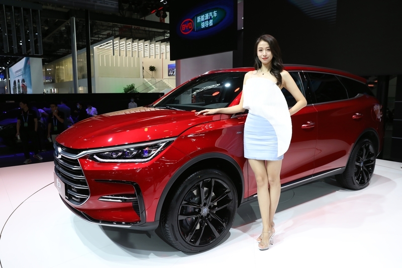 车展上的比亚迪“唐”车型 IC Photo