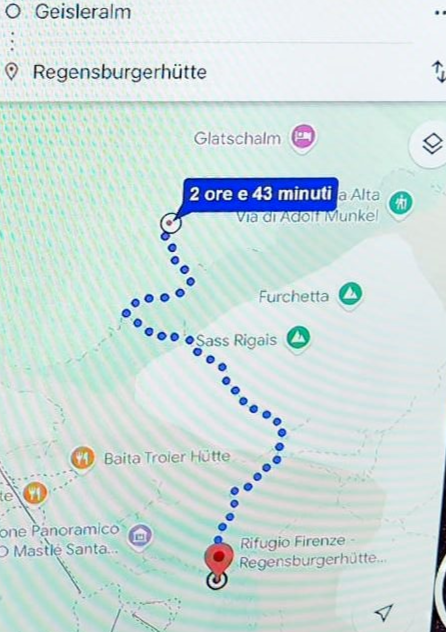 ▲模拟的黄鹏徒步路线图