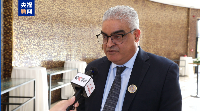 △与会代表阿姆鲁·里希接受采访