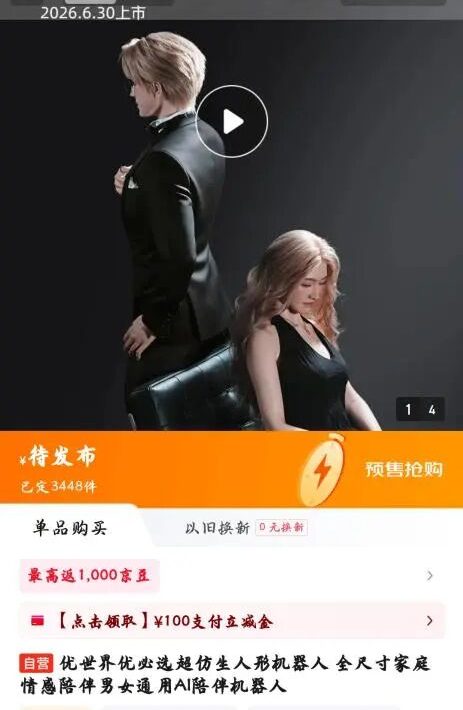 机器人伴侣仅限成人购买使用:内置养成系专属情感大模型
