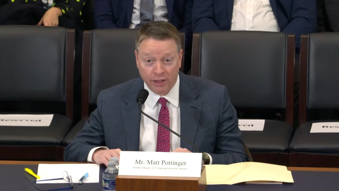 美国前副国家安全顾问马特·波廷格 视频截图