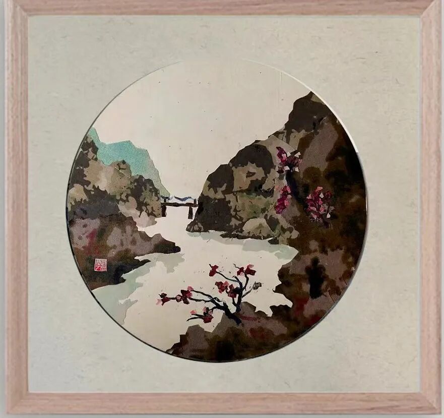 蓝华   布贴画  北碚朝阳桥.jpg